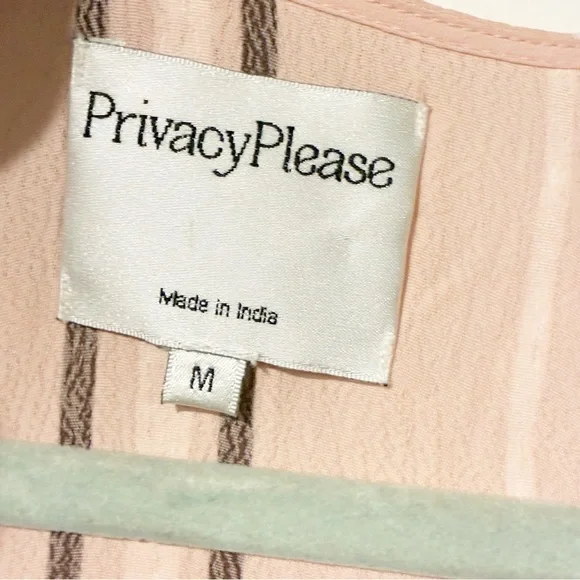 Privacy Please Maxi Sherman Dress in Pink Button Up Tie Side Slits Size Medium - Picture 5 of 7